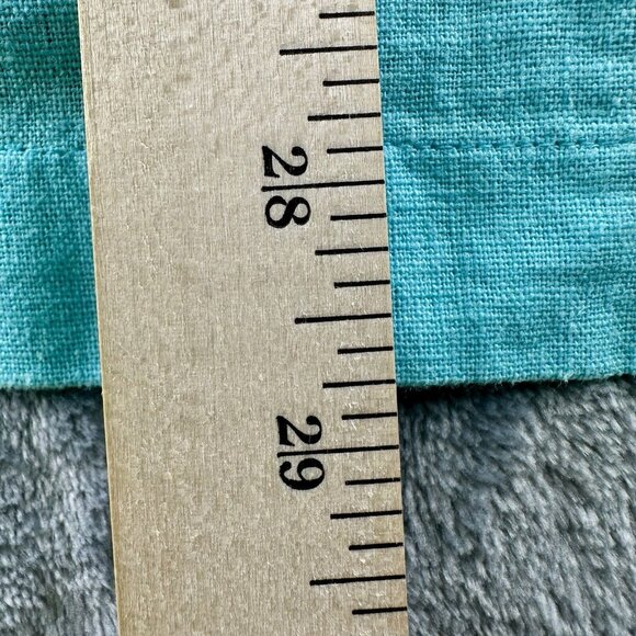 CJ Banks Button Up Hoodie Women's 3X Aqua Blue Linen Blnd Beachy Coastal 3/4 Slv - Picture 7 of 16